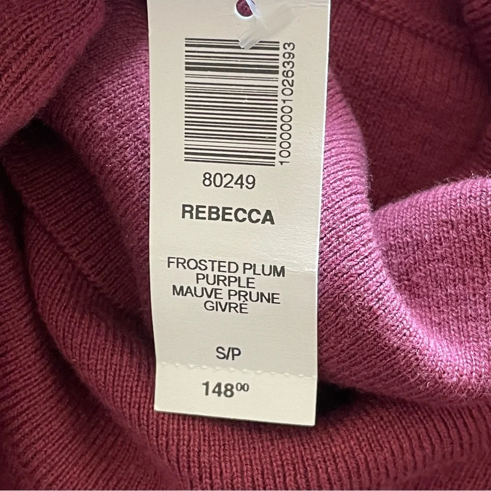 Aritzia Wilfred Rebecca Frosted Plum Purple Knit Turtleneck Long Sleeve Dress - Picture 8 of 13